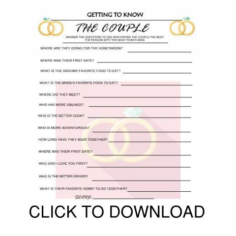 DOWNLOAD WEDDING QUESTIONS CARD